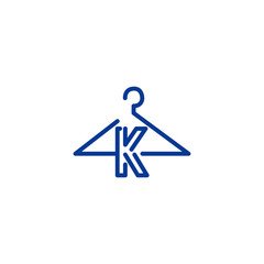 logo letter k with icon hanger vector design	