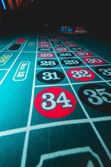 roulette table with chips
