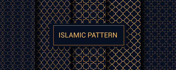 Illustration vector graphic set of Islamic pattern. good for print design. decoration and wallpaper.