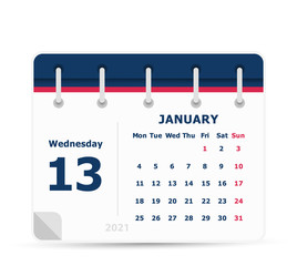 January 13 - Calendar Icon - 2021
