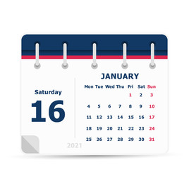 January 16 - Calendar Icon - 2021