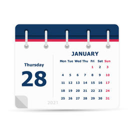 January 28 - Calendar Icon - 2021