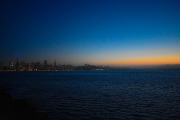 Sunset over bay area