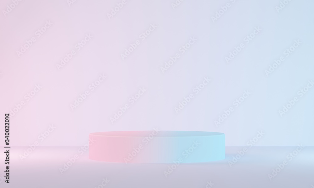 Aufkleber pink with blue abstract gradient background with a cylindrical podium. backdrop design for product p