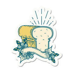 sticker of tattoo style loaf of bread