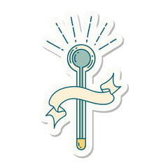 sticker of tattoo style glass thermometer