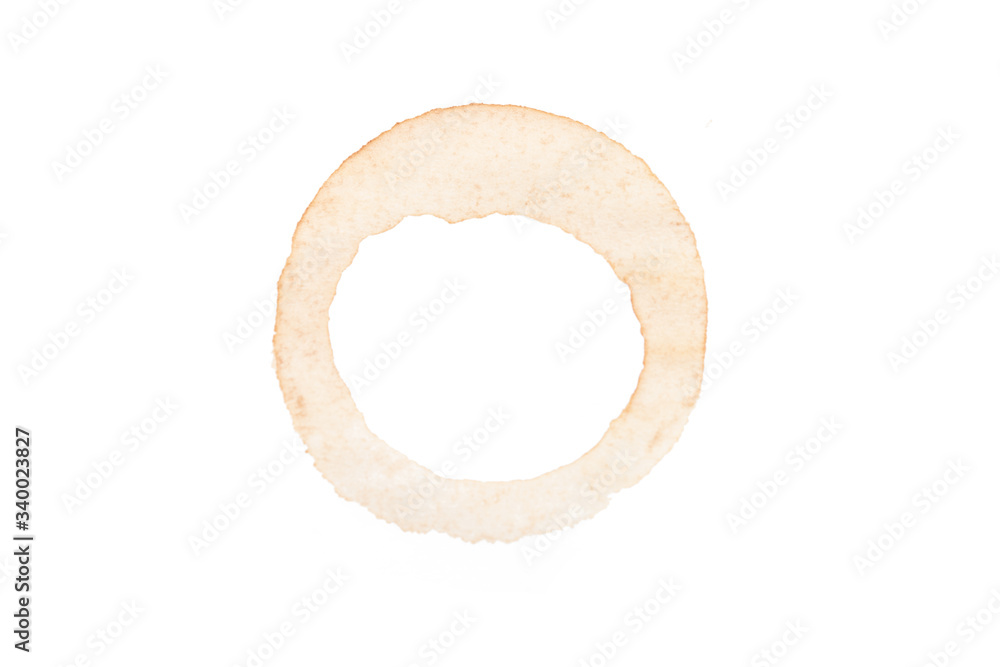 Sticker trace of a cup of coffee isolated on white