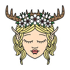 elf druid character face illustration