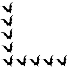 Halloween greeting (invitation) card , black bat. Vector illustration