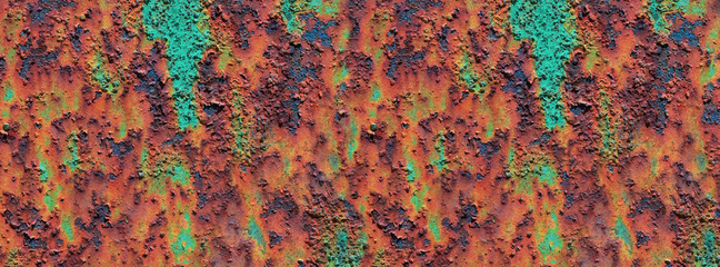 Rusty old painted metal background.