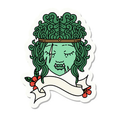 orc barbarian character face sticker