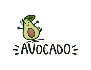 Avocado fruit logo template. Vector design, healthy food logo, avocado icon.