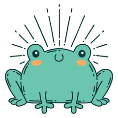 traditional tattoo style happy frog