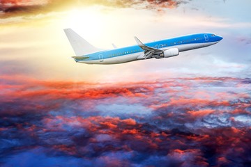 Fototapeta na wymiar Aircraft against sky background