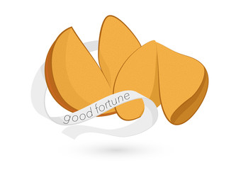 chinesische Glückskekse mit Spruchband und Glück