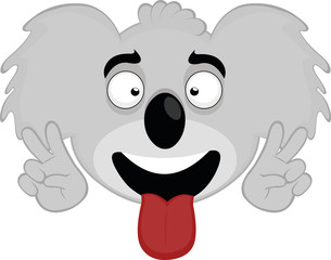Vector illustration of the face of a koala cartoon