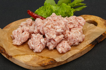 Homemade pork minced meat for cooking