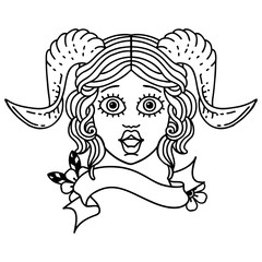 tiefling character face  illustration