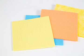 Colored rags for cleaning the house. Disposable dust rags.