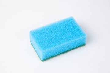 Colored sponges for washing dishes. Cleaning of the kitchen.
