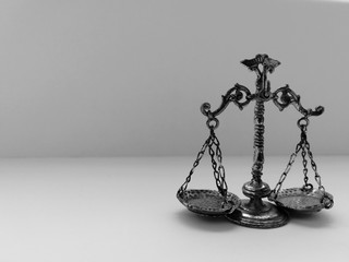 Balance scale isolated on white background. Scale of Justice. Libra