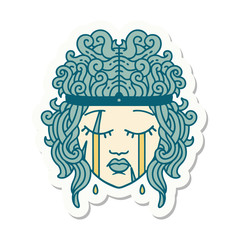 crying human barbarian sticker