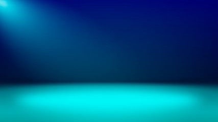 Blue vector background with spotlight scene and glow. Can be used for presentation and demonstration your product.