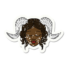 tiefling character face illustration