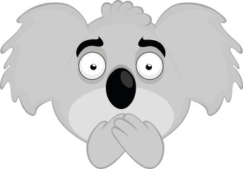 Vector illustration of the face of a koala cartoon