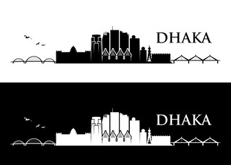 Dhaka skyline - Bangladesh - vector illustration
