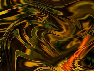 abstract fractal background with gold kimono
