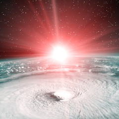 Sunrise  from space. The elements of this image furnished by NASA.
