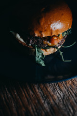 Big burger vegan on a plate