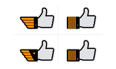 Thumb up symbol in aviation industry