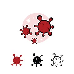 Silhouette corona virus logo. Editable EPS vector file. Icon for covid, trend sick. Micro bacteria 2019-nCoV infection concept. Dangerous Coronavirus Cell in China, Wuhan. Modern line art smart phone