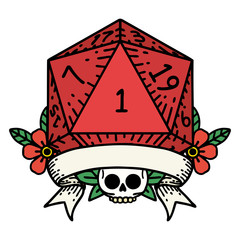 natural one d20 dice roll illustration