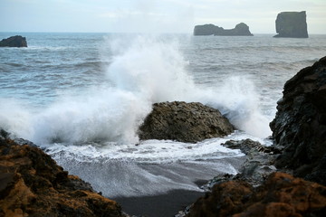Rocky beach in iceland