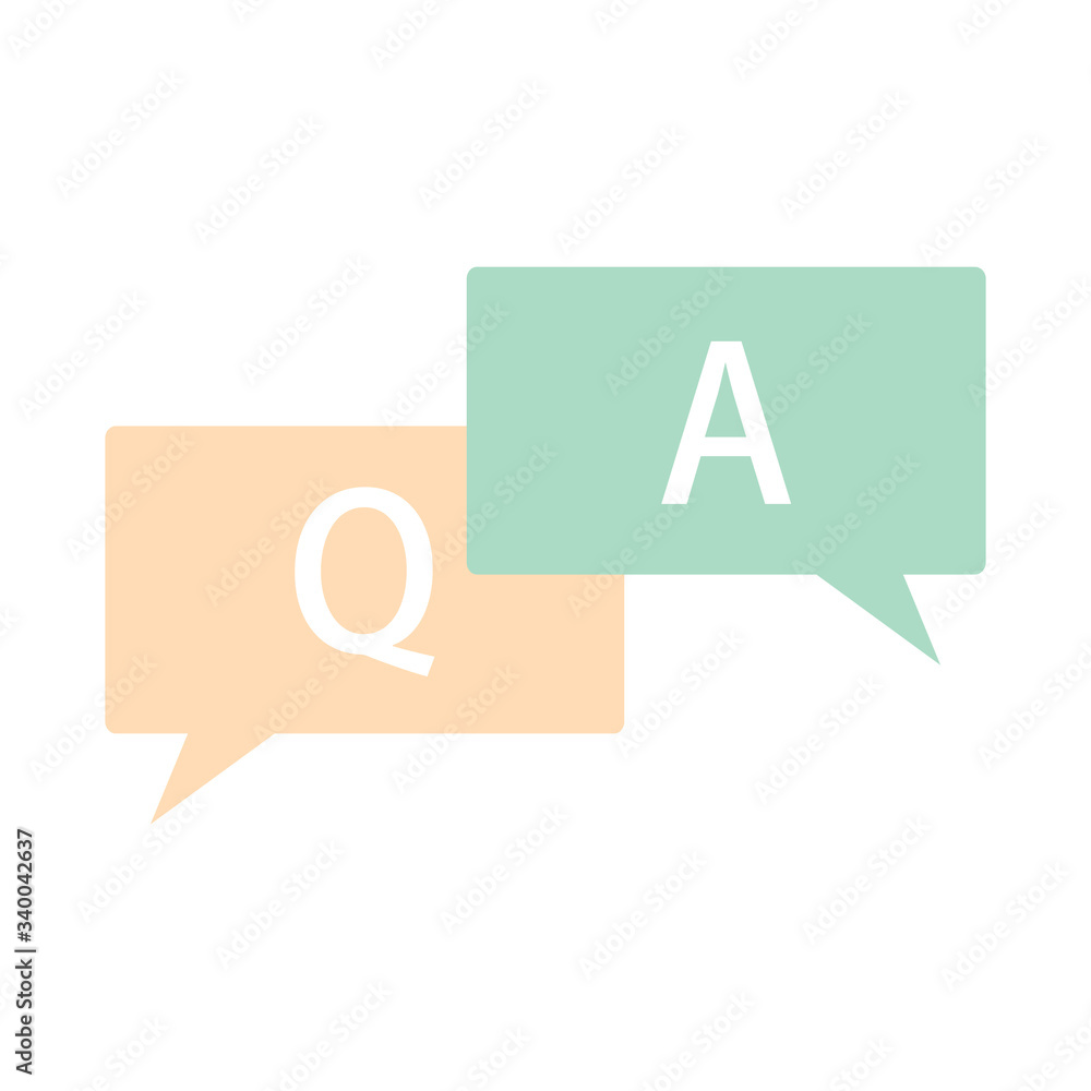 Poster questions and answers icon. q and a speech outline and filled vector sign. faq stock vector illustra