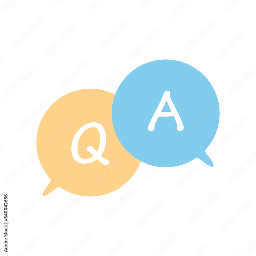 Poster questions and answers icon. q and a speech outline and filled vector sign. faq stock vector illustra