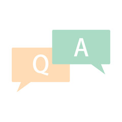 Questions and answers icon. Q and A speech outline and filled vector sign. FAQ stock vector illustration isolated on white.