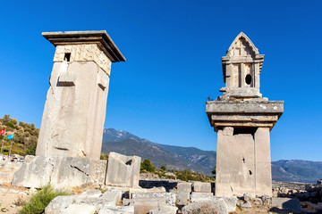 Xanthos ancient city symbolic sarcophagus, Antalya, Turkey.