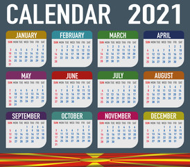 North Macedonia Calendar with flag. Month, day, week. Simply flat design. Vector illustration background for desktop, business, reminder, planner