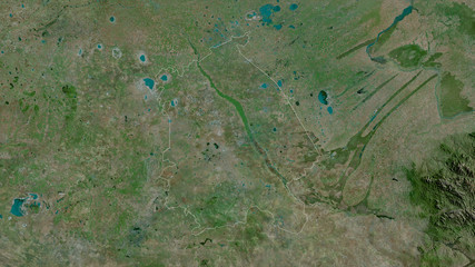 Pavlodar, Kazakhstan - outlined. Satellite