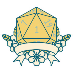 natural one d20 dice roll illustration
