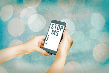 Handwriting text Stop Ms. Conceptual photo treat the condition that can affect the brain and spinal...