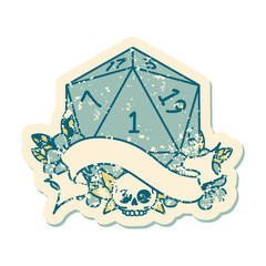 natural one d20 dice roll illustration