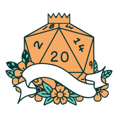 natural twenty D20 dice roll illustration
