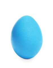 Blue egg for Easter celebration isolated on white