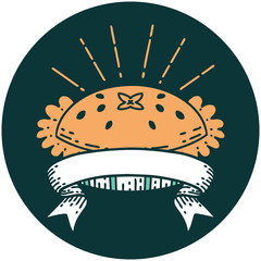 icon of tattoo style amazing pie