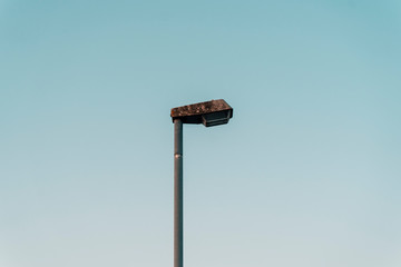 stadium lights on blue sky background